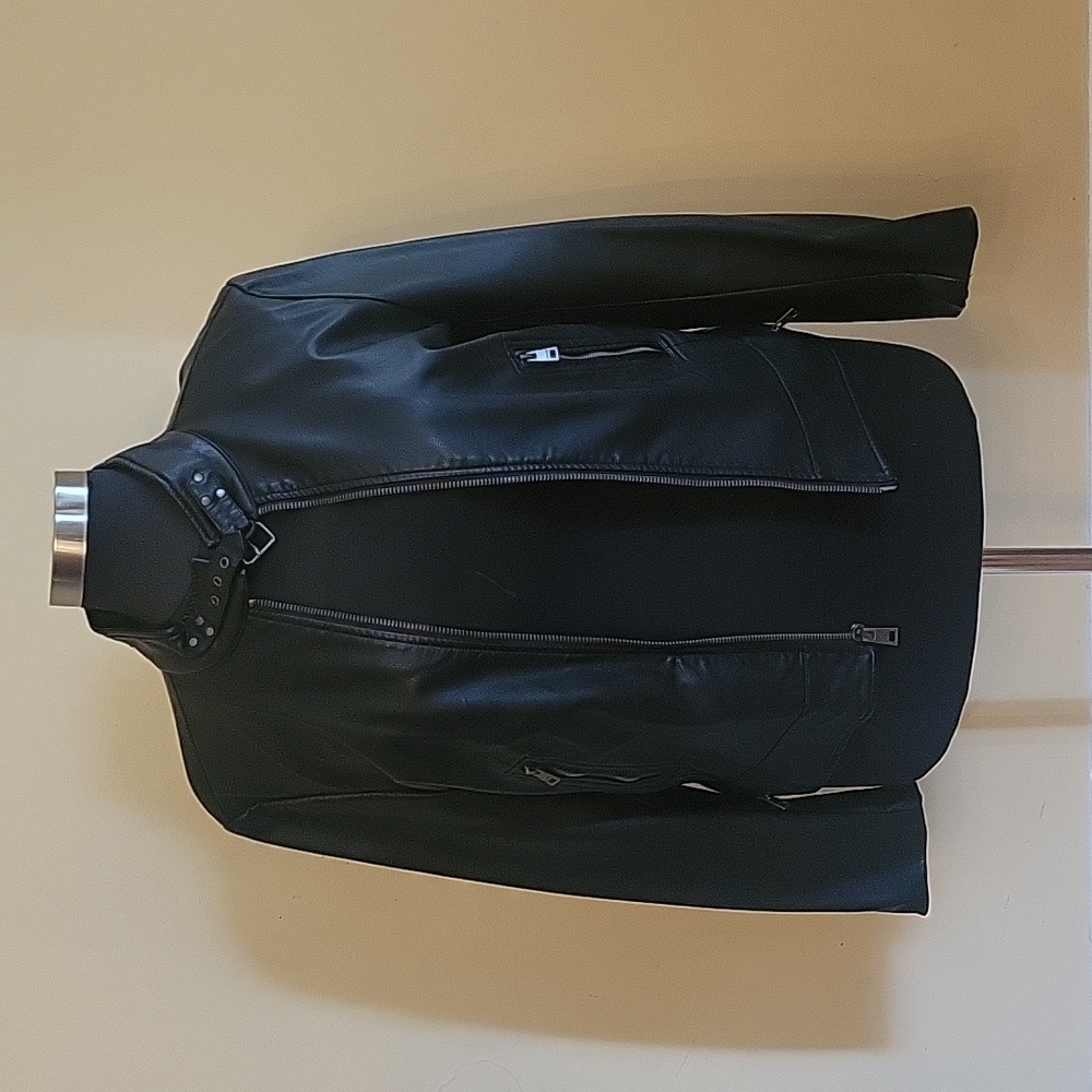 Levi Strauss black faux leather jacket women's size XXL